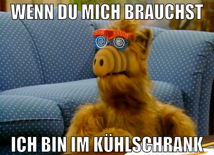 Wenn du mich brauchst ich bin im Kühlschrank