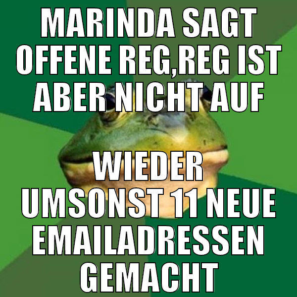 marinda sagt offene reg,reg ist aber nicht auf wie