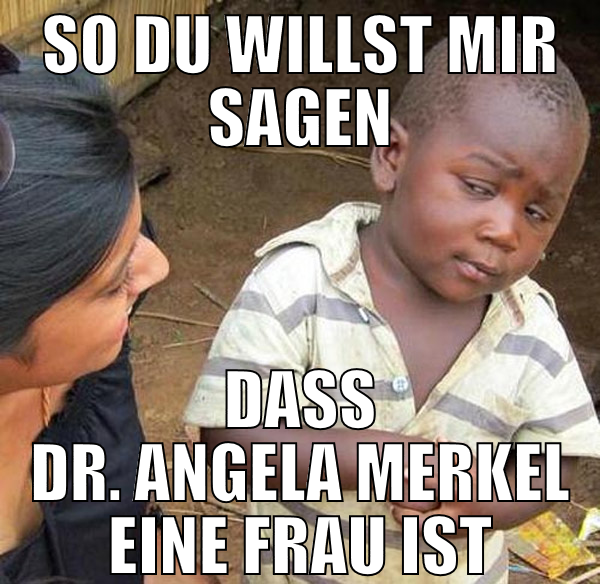 so du willst mir sagen dass dr. angela merkel eine