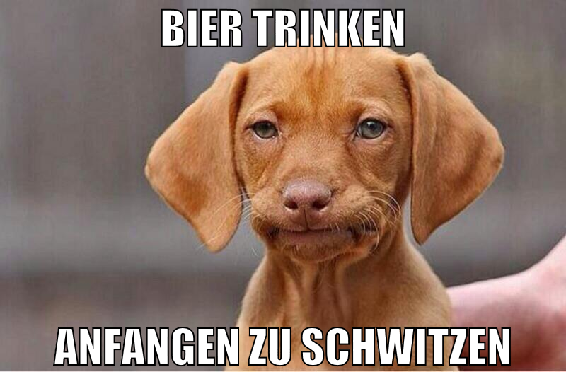 bier trinken anfangen zu schwitzen