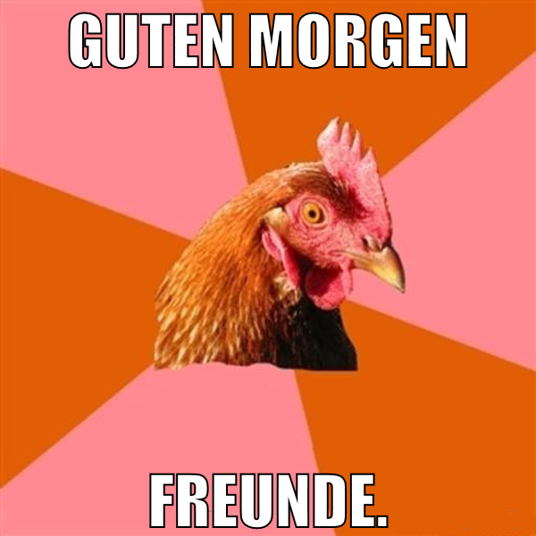 guten morgen freunde.