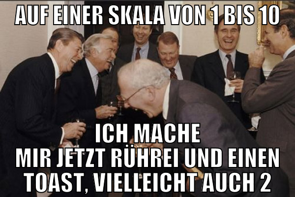 auf einer skala von 1 bis 10 ich mache mir jetzt r
