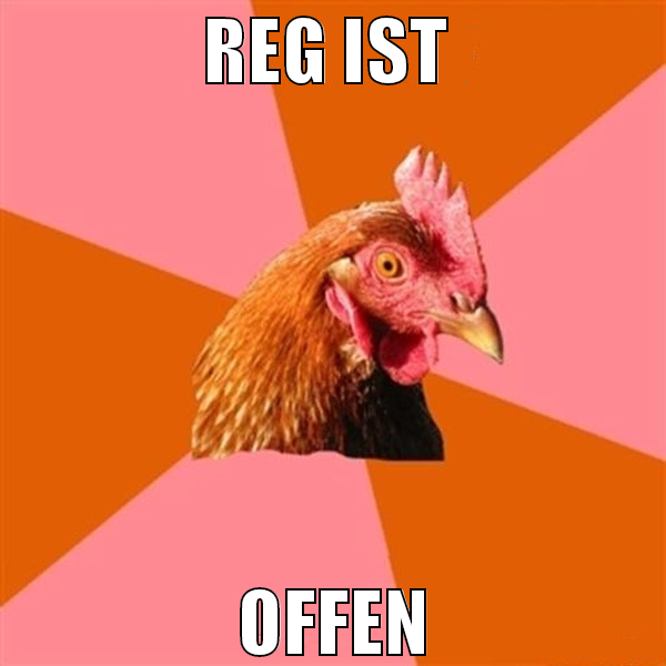 reg ist  offen