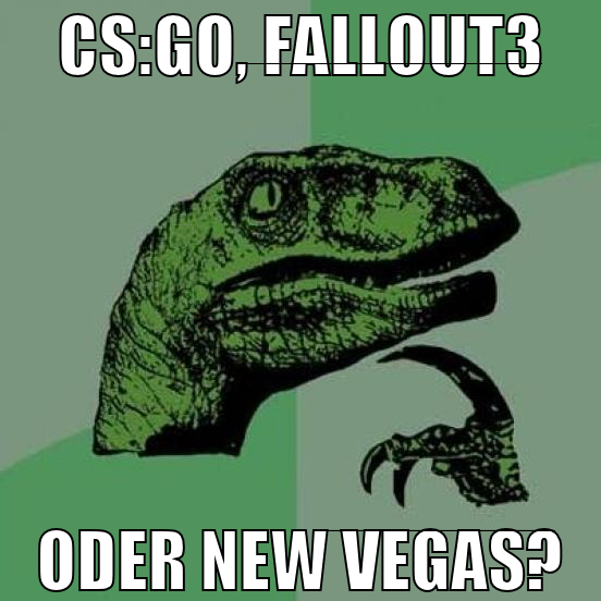 cs:go, fallout3  oder new vegas?