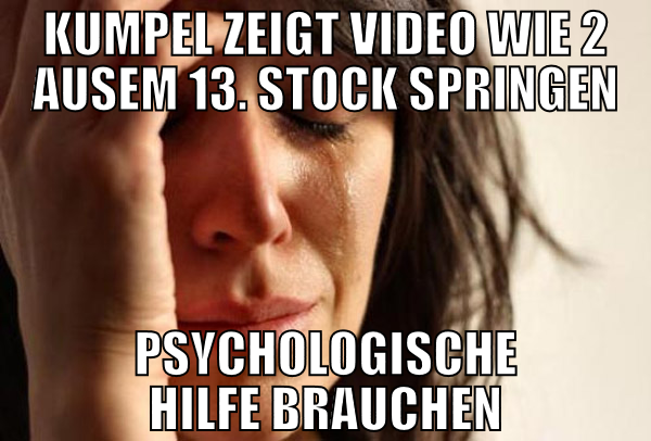 kumpel zeigt video wie 2 ausem 13. stock springen