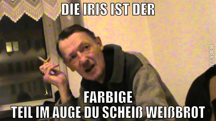 Die Iris ist der farbige Teil im Auge du scheiß we