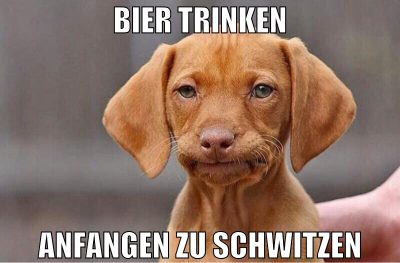 bier trinken anfangen zu schwitzen
