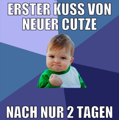 Erster Kuss von neuer Cutze nach nur 2 Tagen