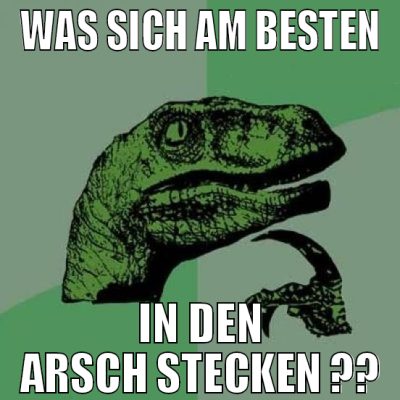 Was sich am besten in den arsch stecken ??