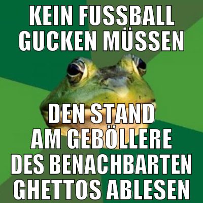 KEIN FUSSBALL GUCKEN MÜSSEN DEN STAND AM GEBÖLLERE
