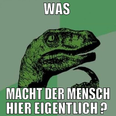 Was  macht der Mensch hier eigentlich ?