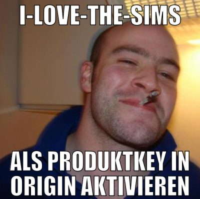 I-LOVE-THE-SIMS als produktkey in origin aktiviere