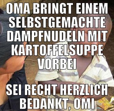 oma bringt einem selbstgemachte dampfnudeln mit ka