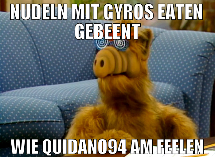 Nudeln mit Gyros eaten gebeent wie quidano94 am fe