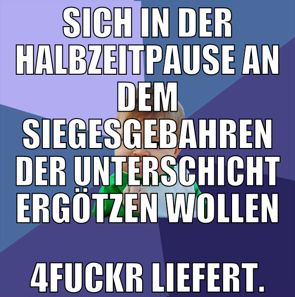 Sich in der halbzeitpause an dem siegesgebahren de