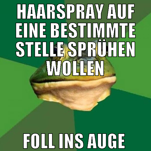 haarspray auf eine bestimmte stelle sprühen wollen