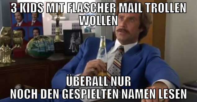 3 kids mit flascher mail trollen wollen überall nu