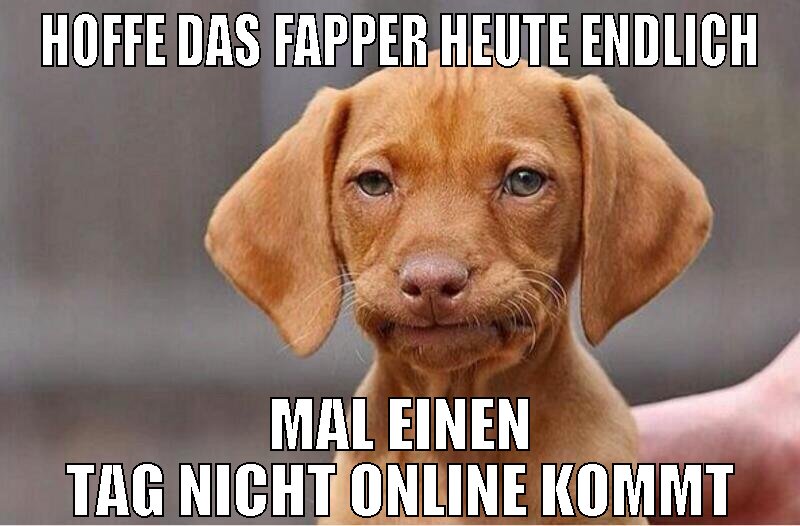 hoffe das fapper heute endlich mal einen tag nicht