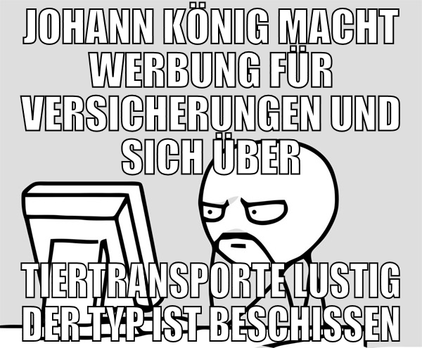 Johann König macht Werbung für Versicherungen und