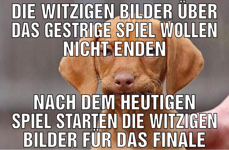 Die witzigen bilder über das gestrige spiel wollen