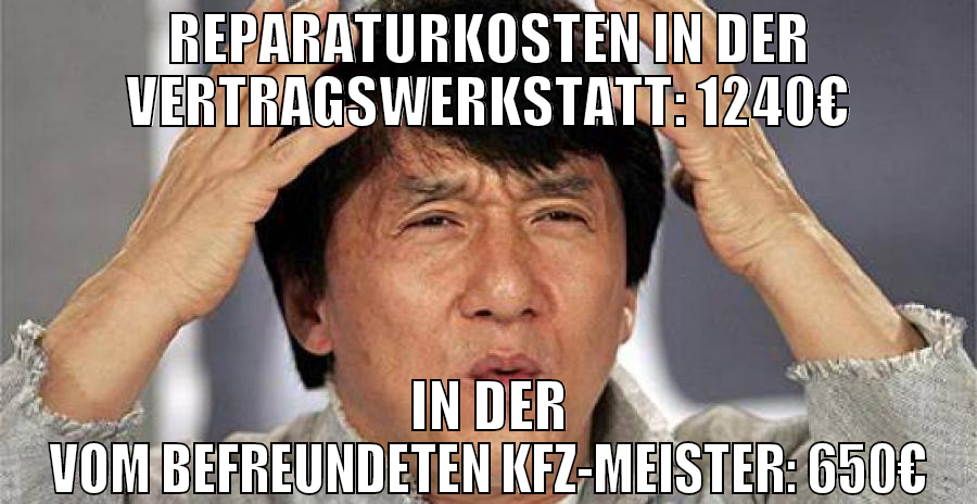 Reparaturkosten in der Vertragswerkstatt: 1240€ In