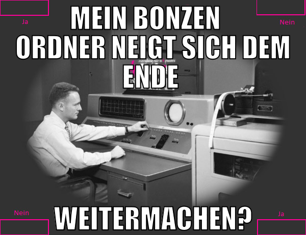 mein bonzen             ordner neigt sich