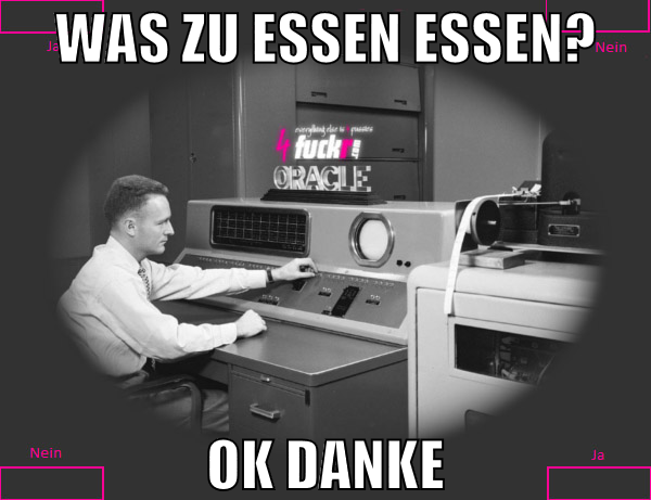 was zu essen essen? ok danke