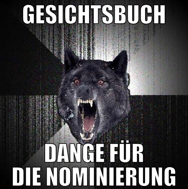 gesichtsbuch dange für die nominierung