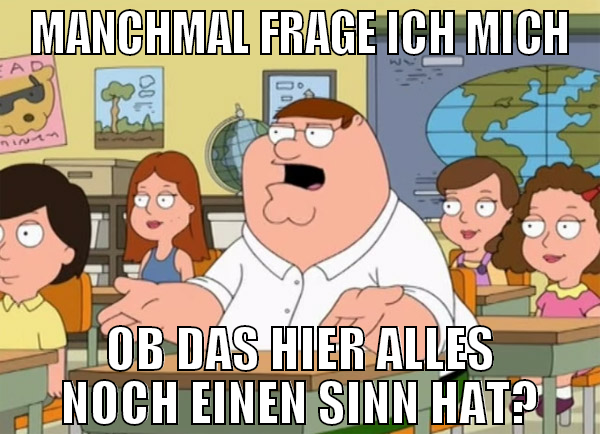 manchmal frage ich mich Ob das hier alles noch ein