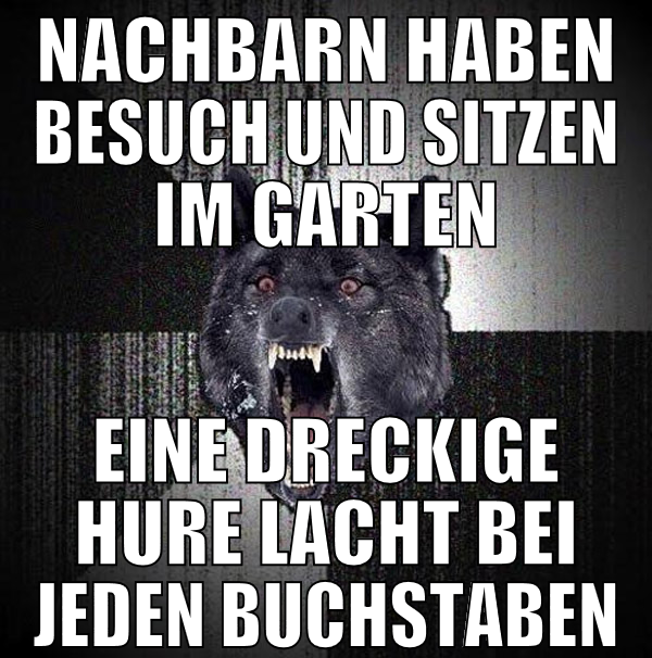 nachbarn haben besuch und sitzen im garten eine dr