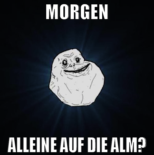 MORGEN ALLEINE AUF DIE ALM?