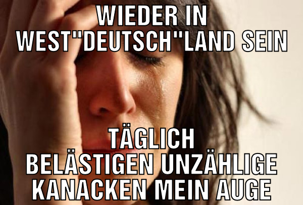 Wieder in West"deutsch"land sein Täglich belästige