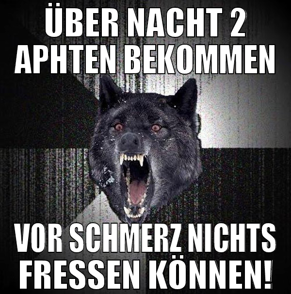 über nacht 2 aphten bekommen vor schmerz nichts fr