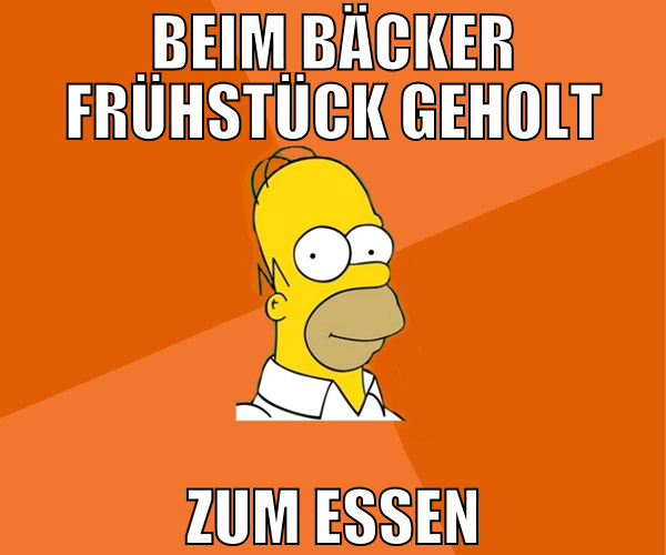 beim bäcker frühstück geholt zum essen