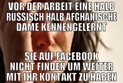 vor der arbeit eine halb russisch halb afghanische