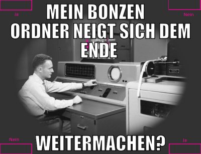 mein bonzen             ordner neigt sich