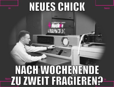 neues chick nach wochenende zu zweit fragieren?