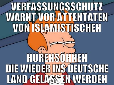VERFASSUNGSSCHUTZ WARNT VOR ATTENTATEN VON ISLAMIS