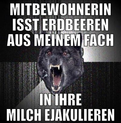 Mitbewohnerin isst Erdbeeren aus meinem fach in ih