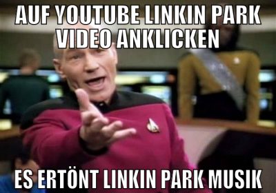 AUF YOUtube linkin park video anklicken es ertönt