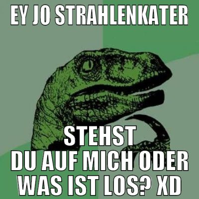 ey jo strahlenkater stehst du auf mich oder was is