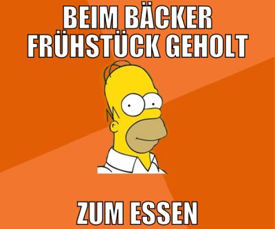 beim bäcker frühstück geholt zum essen