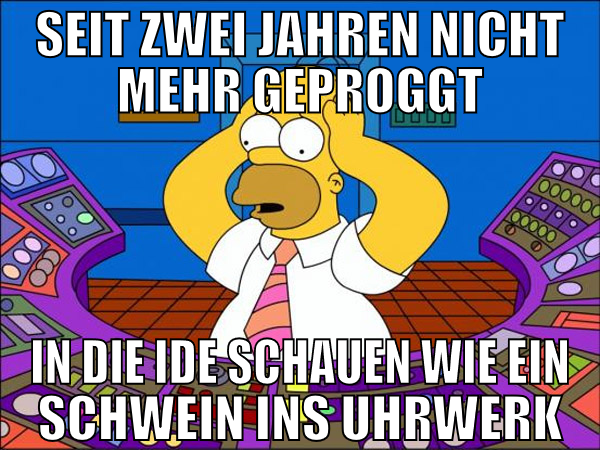 Seit zwei jahren nicht mehr geproggt in die IDE sc
