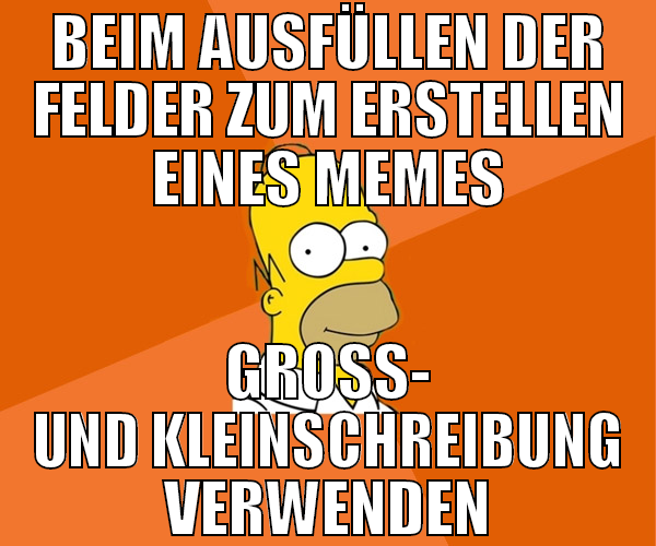 beim ausfüllen der felder zum erstellen eines meme