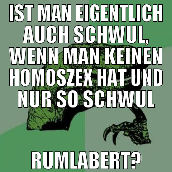 IST MAN EIGENTLICH AUCH SCHWUL, WENN MAN KEINEN HO