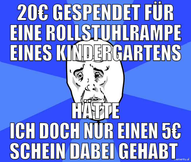 20€ gespendet für eine rollstuhlrampe eines kinder