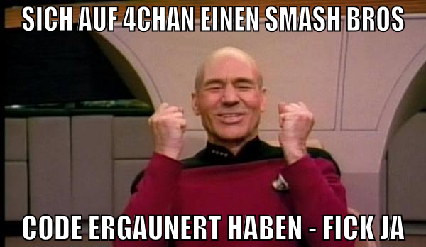 sich auf 4chan einen smash bros code ergaunert hab