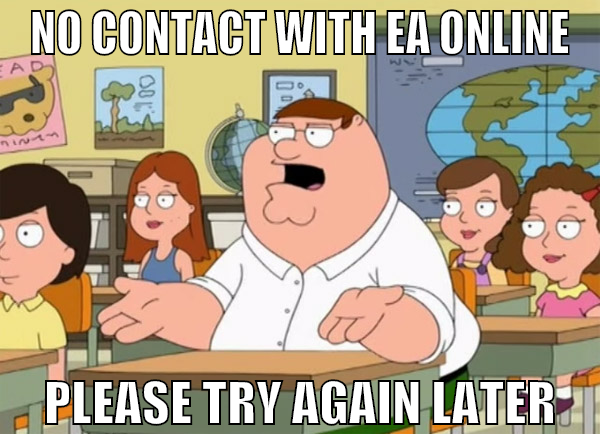 No contact with EA Online Please try again later