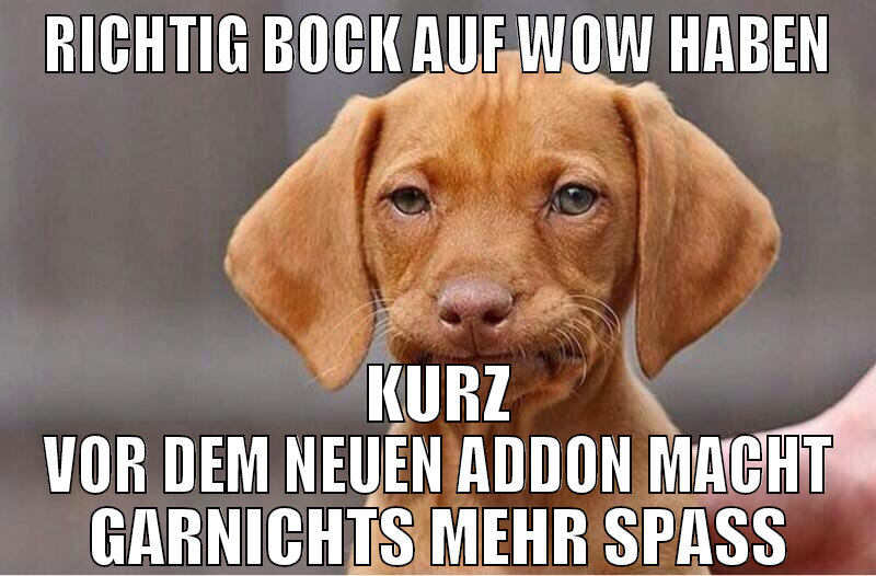 RICHTIG BOCK AUF WOW HABEN KURZ VOR DEM NEUEN ADDO