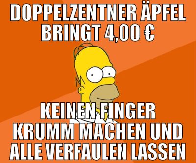 doppelzentner äpfel bringt 4,00 € keinen finger kr